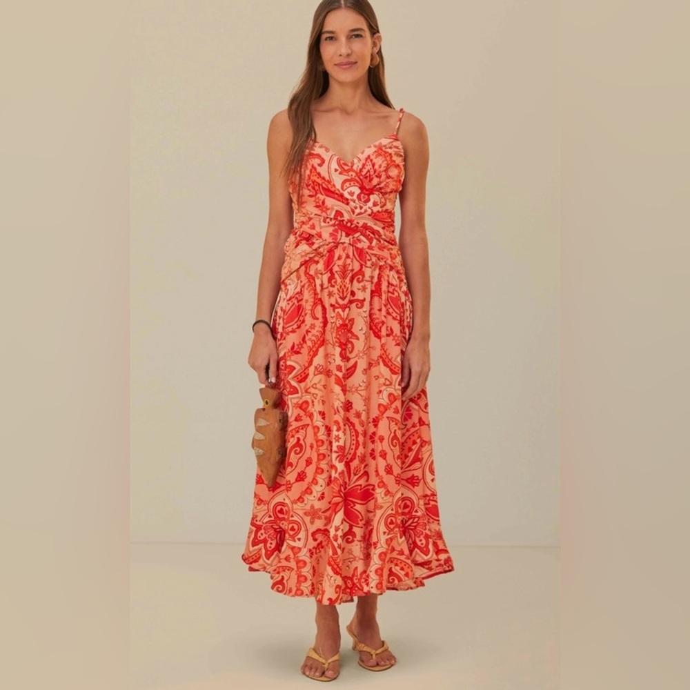 NWT FARM RIO Jaipur Red floral maxi dress